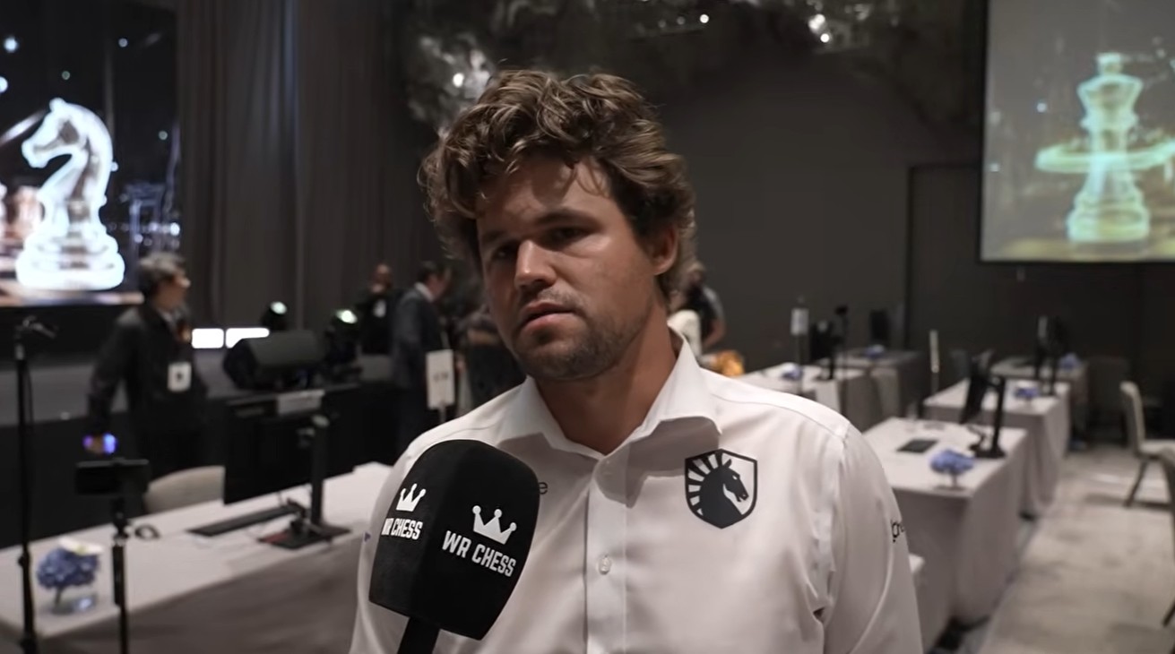 Magnus Carlsen during an interview at the ASEAN E-Sports Chess Cup 2026