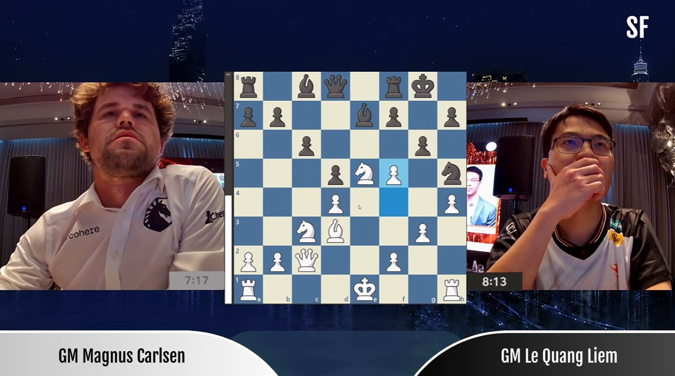 The semifinal between Magnus Carlsen and Le Quang Liem