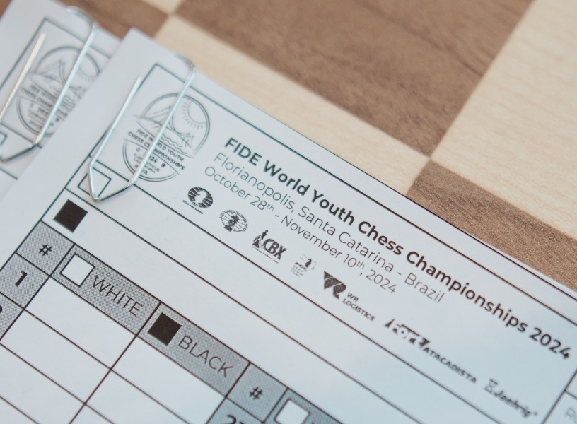 The Youth World Championship scoresheet. | Photo: FIDE