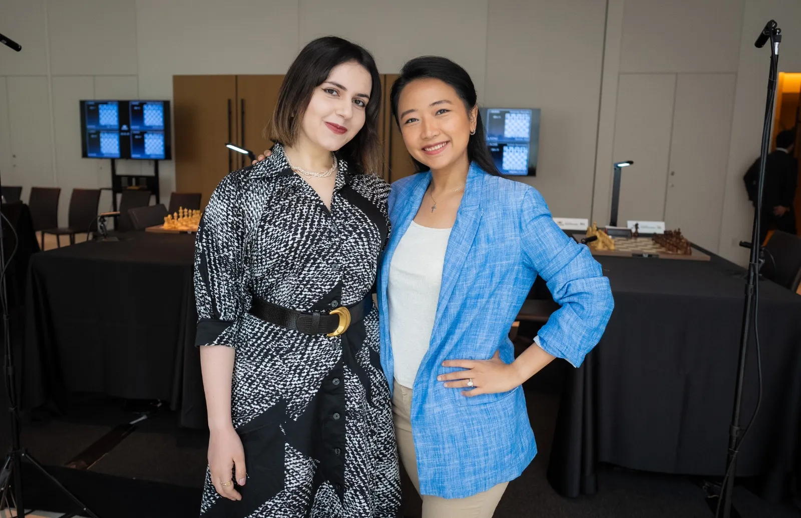 Anna Sargsyan (left) and Irine Sukandar: Sargsyan reached Tokyo through the online Lichess qualifier, Sukandar came in from Washington with little preparation. Anna Sargsyan (left) and Irine Sukandar: Sargsyan reached Tokyo through the online Lichess qualifier, Sukandar came in from Washington with little preparation.