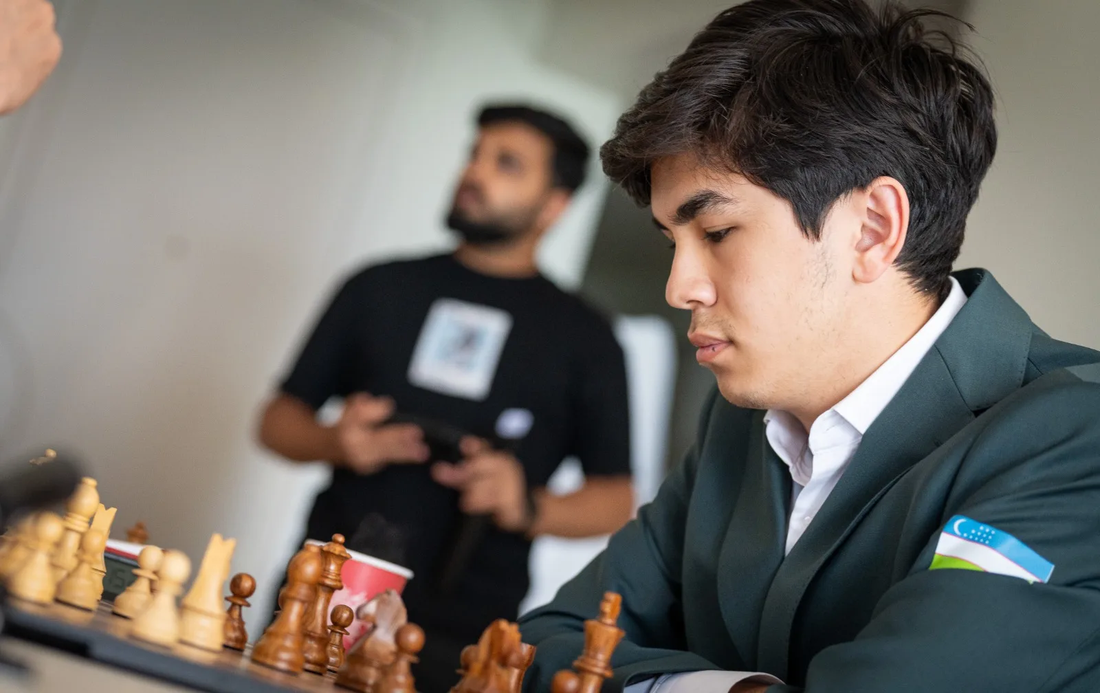 Javokhir Sindarov at the board in Miami